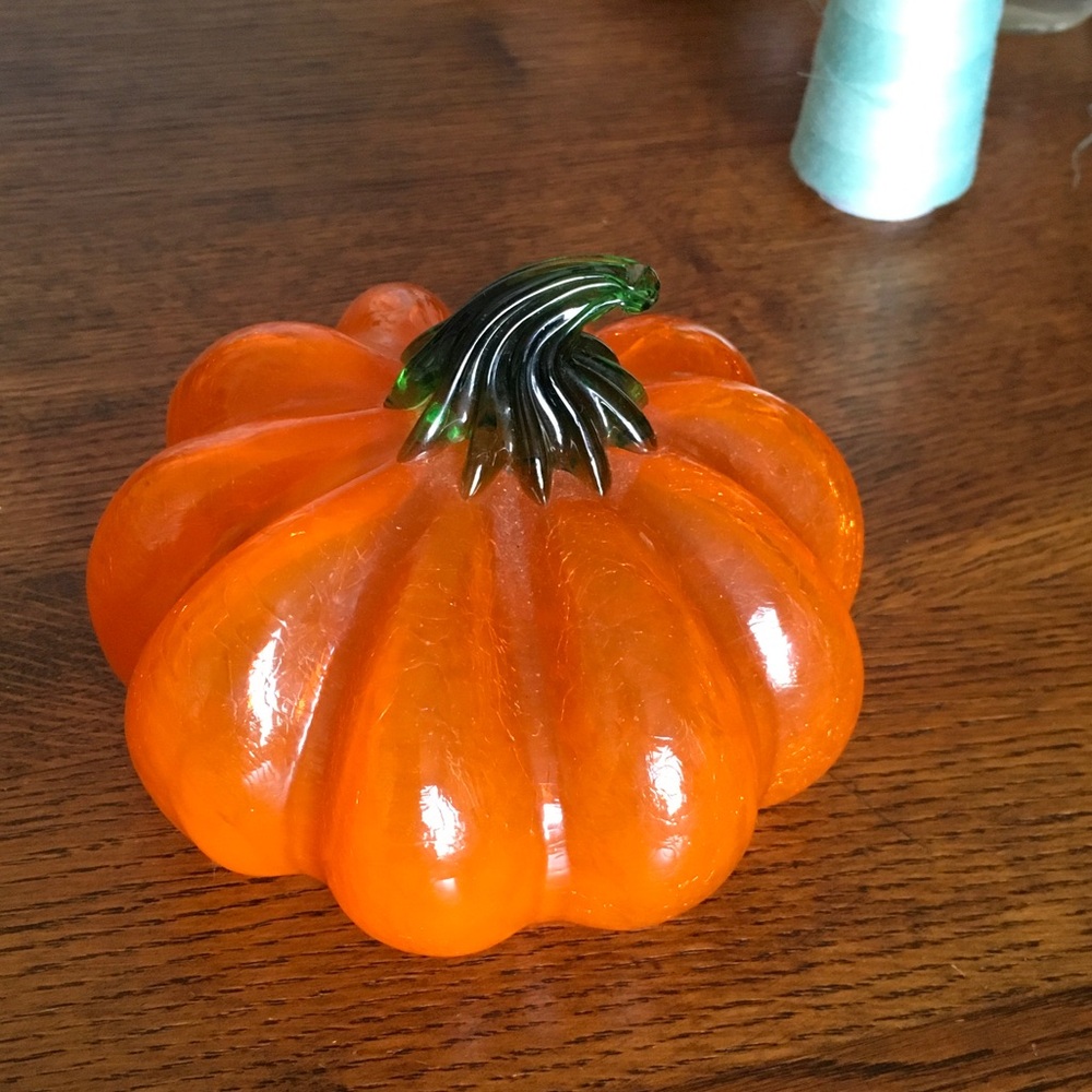 Blown Glass Pumpkin Decor halloween